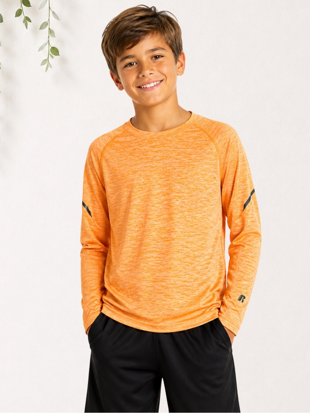 Russell Dri-Power 360 Boys Athletic Shirt L 10/12 Long Sleeve Performance Tee
